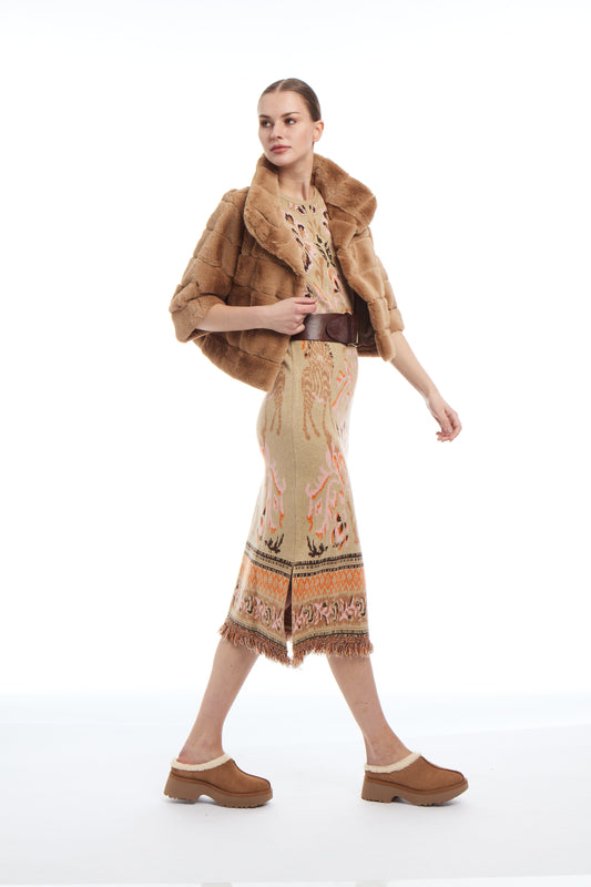 Camille Knit Jacquard Dress